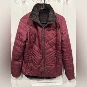 The North Face Women's burgundy reversible jacket